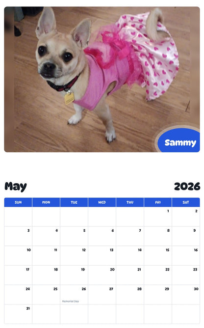 2026 - 2027 Sammy - Pawidols Pet Calendar
