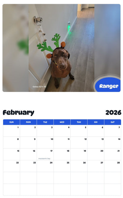 October 2025 - September 2026 Ranger - Pawidols Pet Calendar