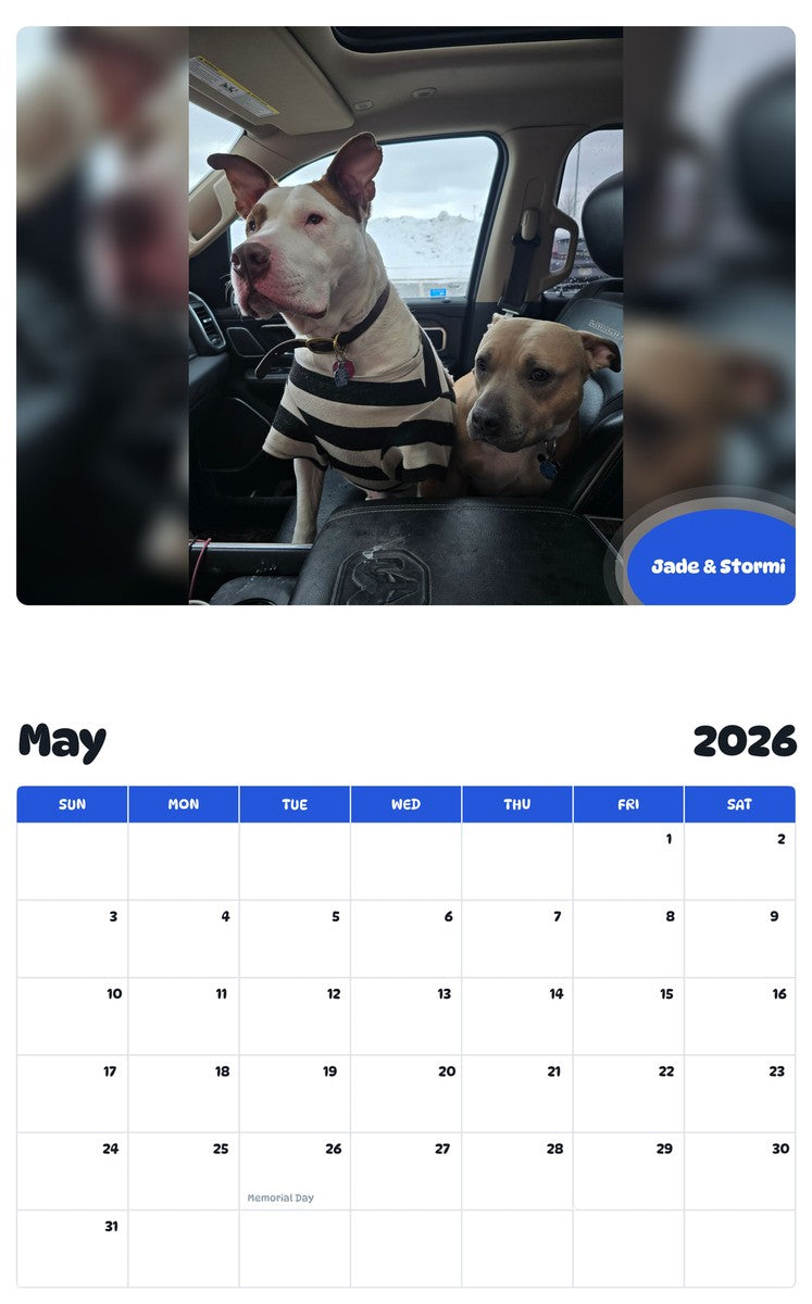 2026 - 2027 Jade & Stormi - Pawidols Pet Calendar