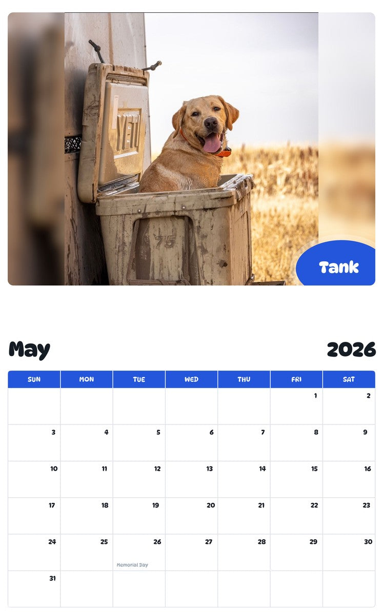 2026 - 2027 Tank - Pawidols Pet Calendar
