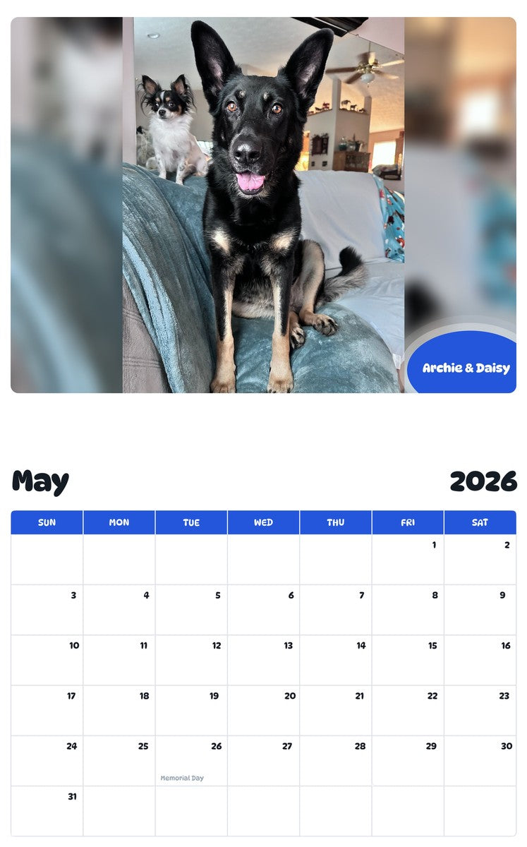 2026 - 2027 Archie & Daisy - Pawidols Pet Calendar