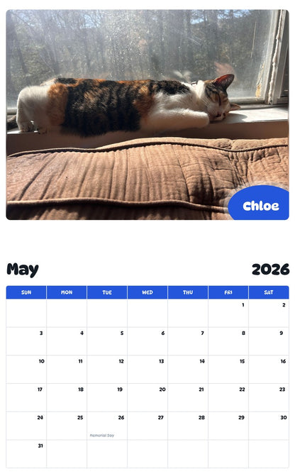 2026 - 2027 Chloe - Pawidols Pet Calendar