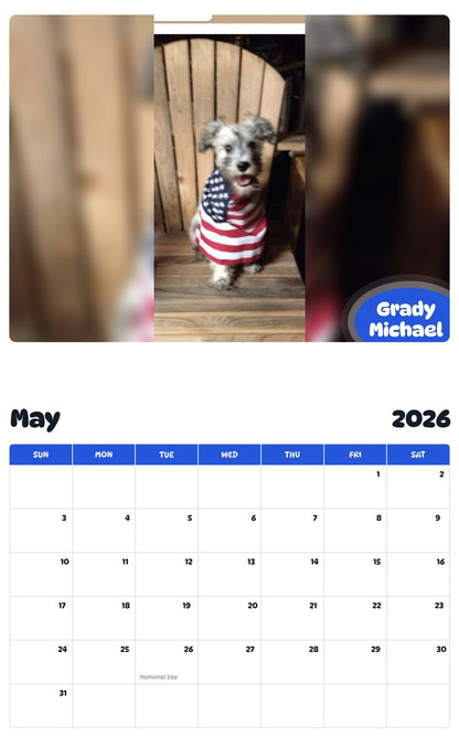 2026 - 2027 Grady Michael - Pawidols Pet Calendar