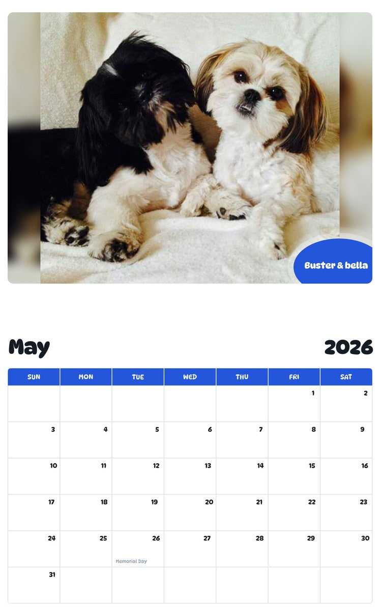 2026 - 2027 Buster & bella - Pawidols Pet Calendar