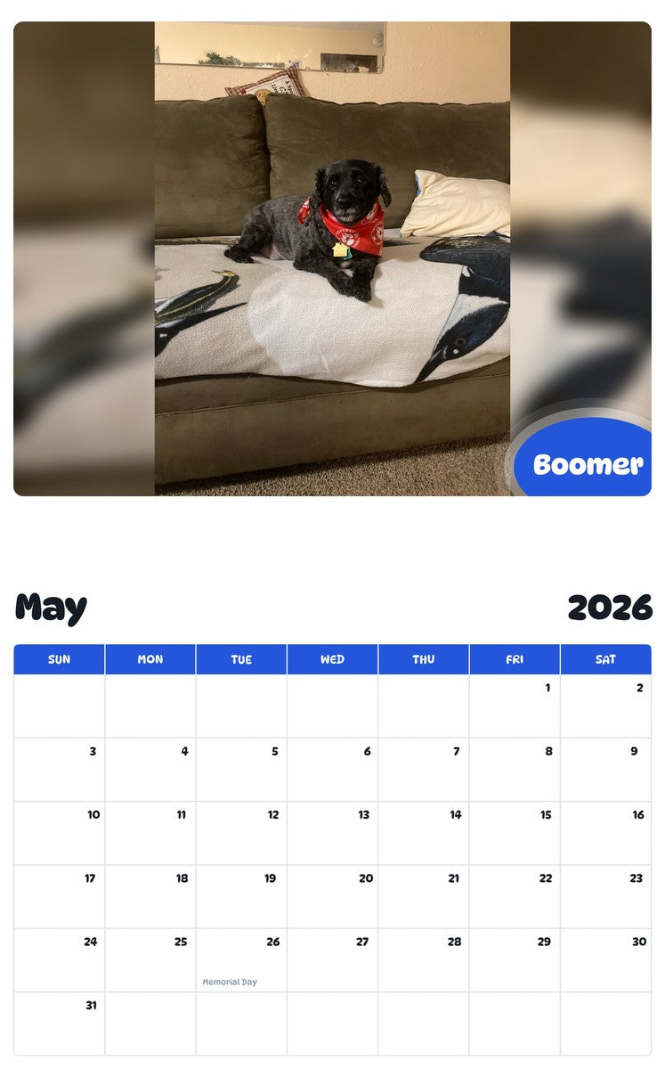 2026 - 2027 Boomer - Pawidols Pet Calendar