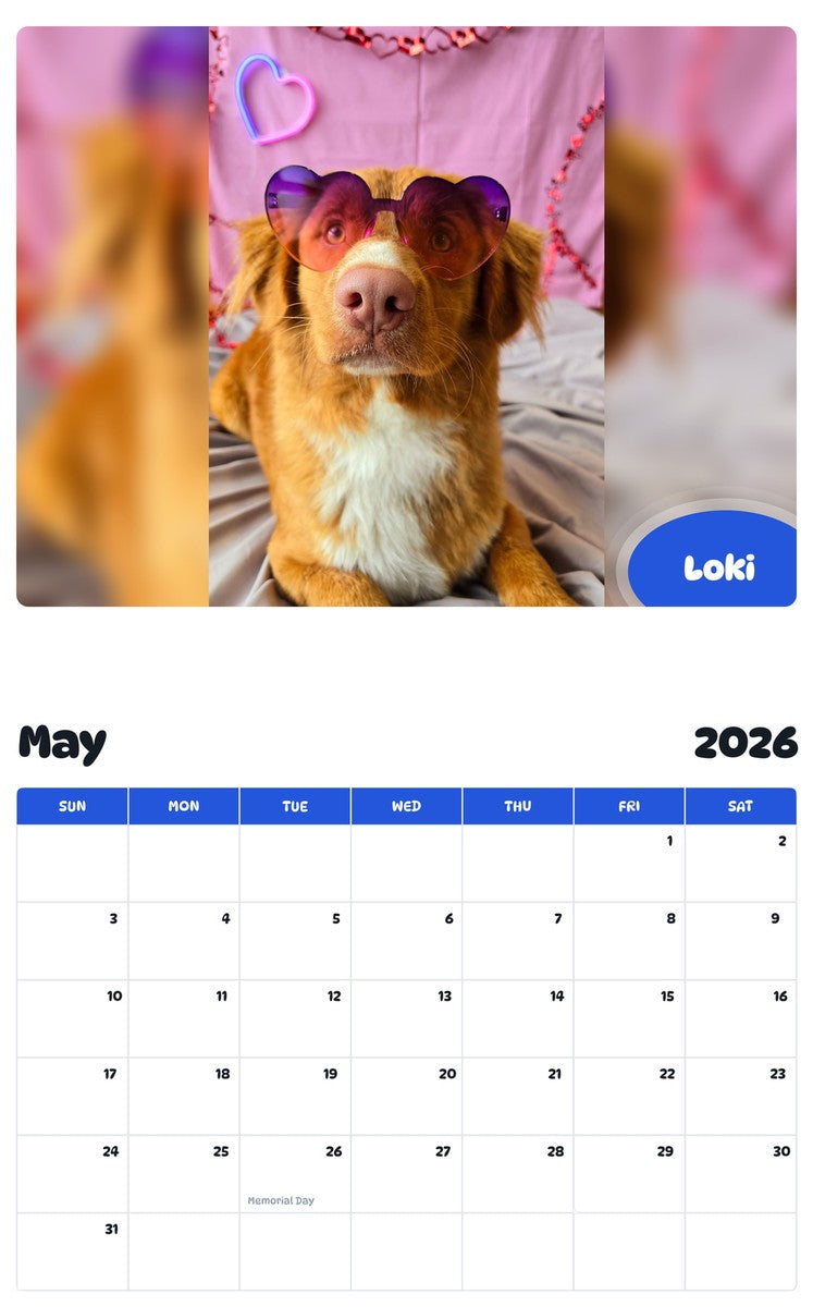 2026 - 2027 Loki - Pawidols Pet Calendar