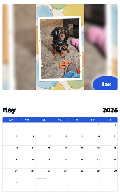 2026 - 2027 Jax - Pawidols Pet Calendar