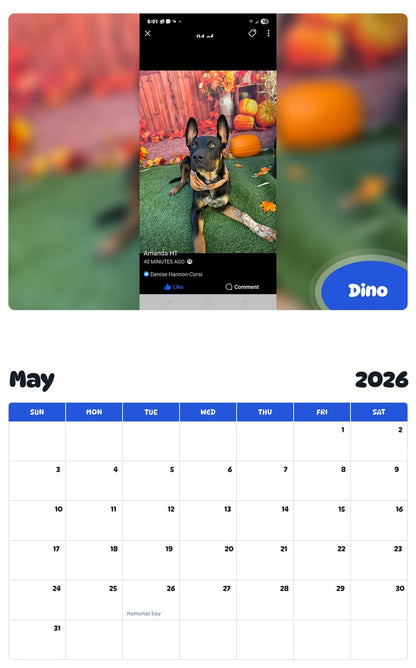 2026 - 2027 Dino - Pawidols Pet Calendar