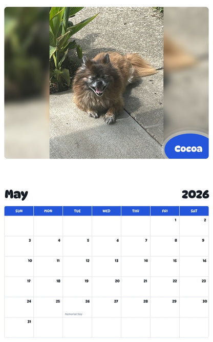 2026 - 2027 Cocoa - Pawidols Pet Calendar