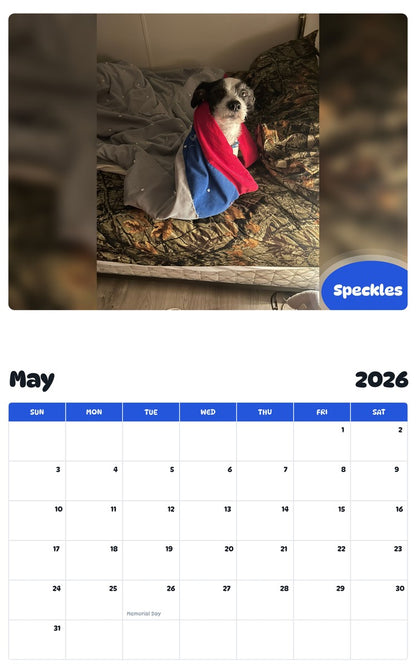 2026 - 2027 Speckles - Pawidols Pet Calendar