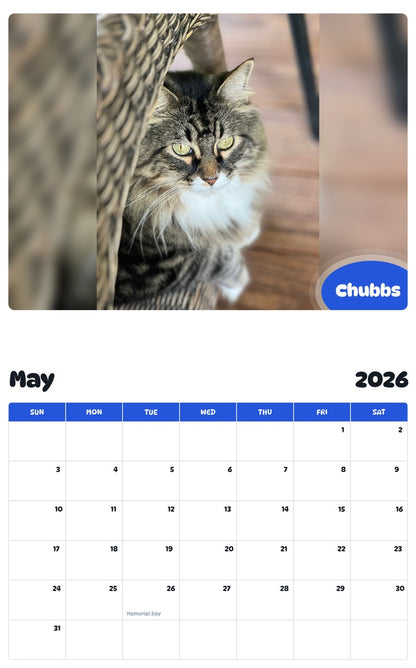 2026 - 2027 Chubbs - Pawidols Pet Calendar