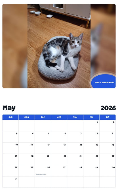 2026 - 2027 Frida T. 'Punkin' Katlo - Pawidols Pet Calendar