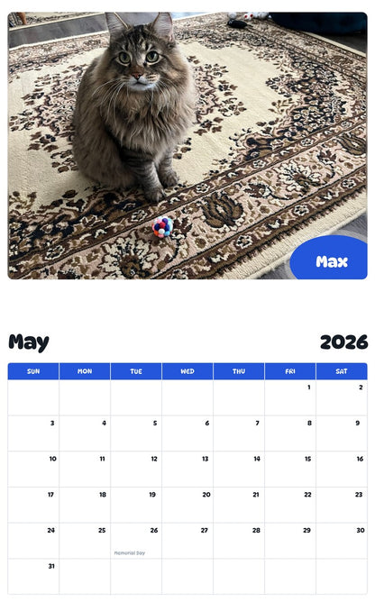 2026 - 2027 Max - Pawidols Pet Calendar