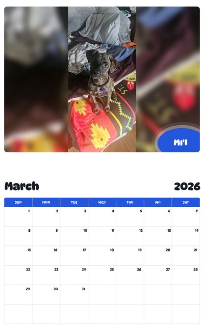 November 2025 - October 2026 MI'I - Pawidols Pet Calendar