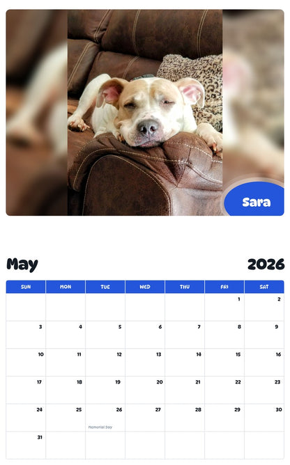 2026 - 2027 Sara - Pawidols Pet Calendar