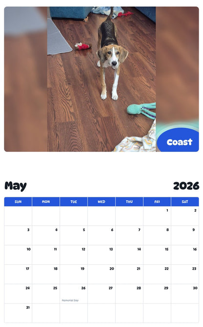 2026 - 2027 Coast - Pawidols Pet Calendar