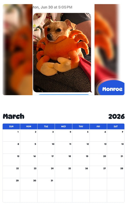 November 2025 - October 2026 Monroe - Pawidols Pet Calendar