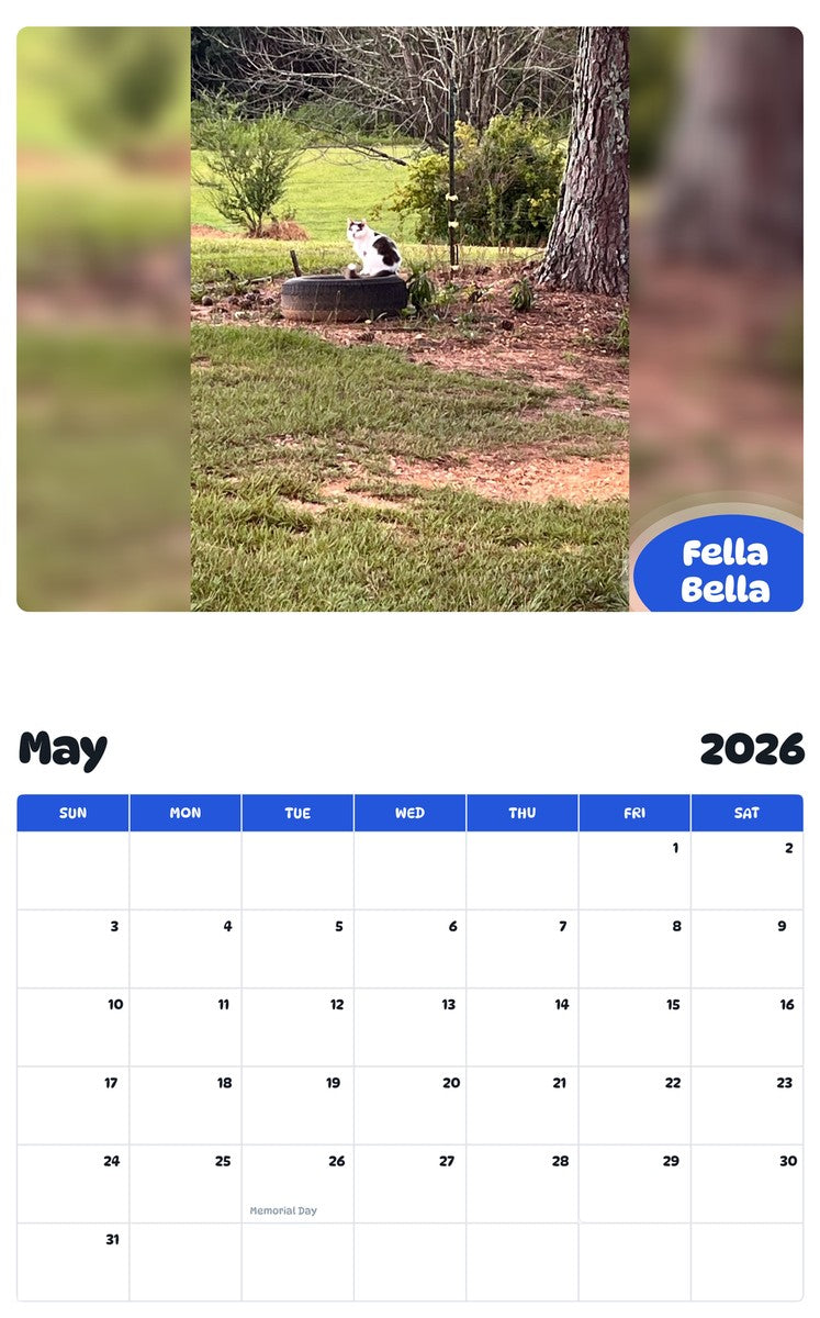 2026 - 2027 Fella Bella - Pawidols Pet Calendar