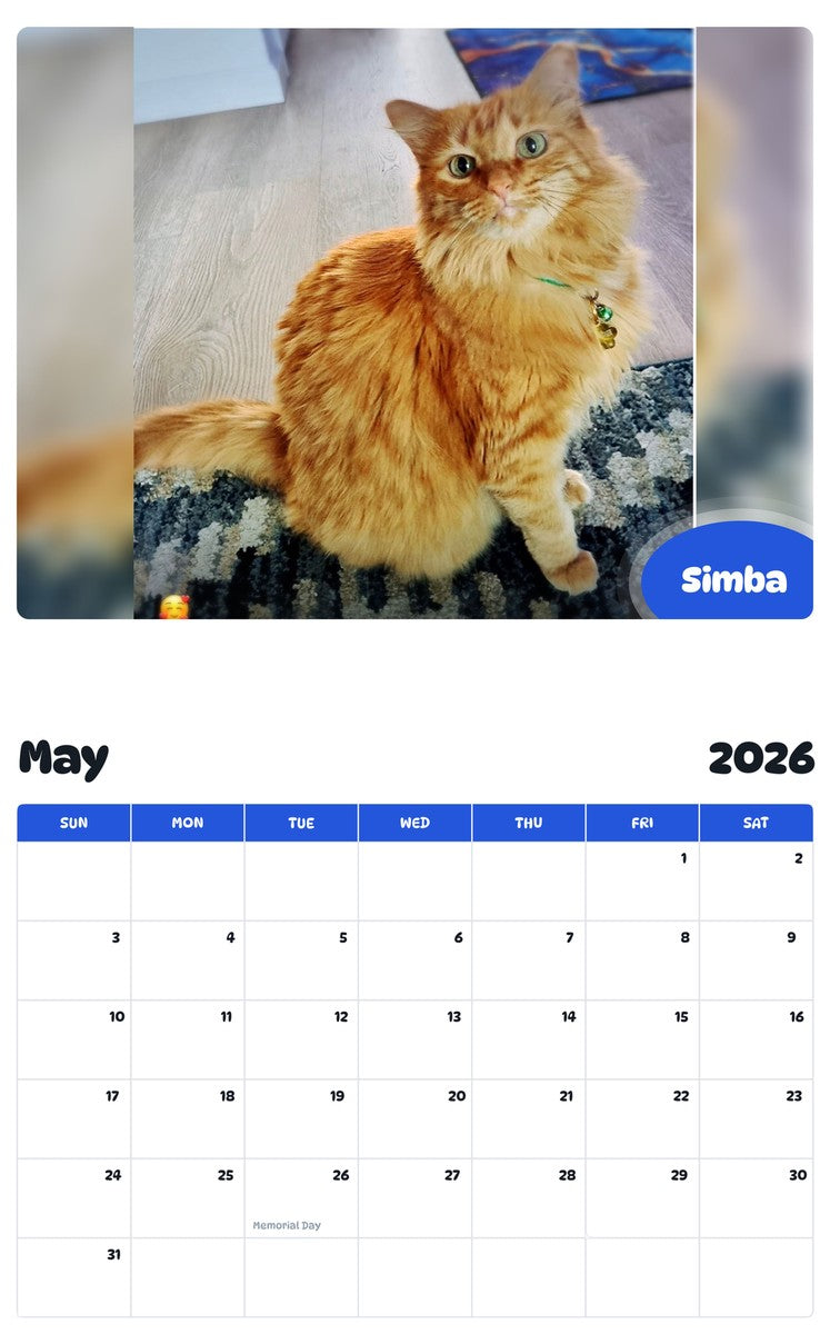 2026 - 2027 Simba - Pawidols Pet Calendar