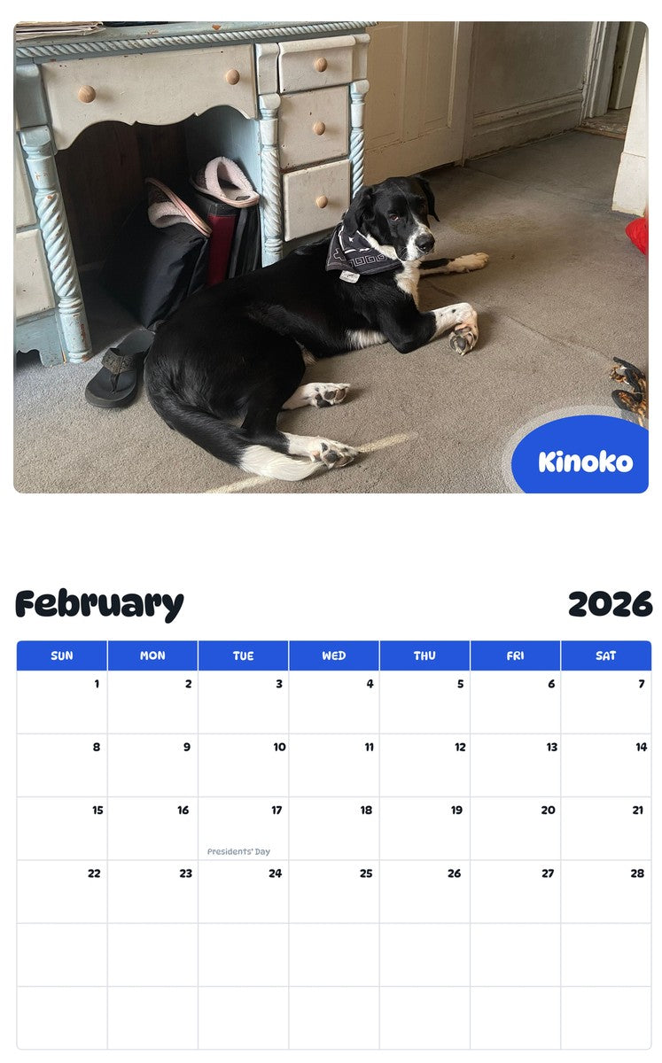 October 2025 - September 2026 Kinoko - Pawidols Pet Calendar