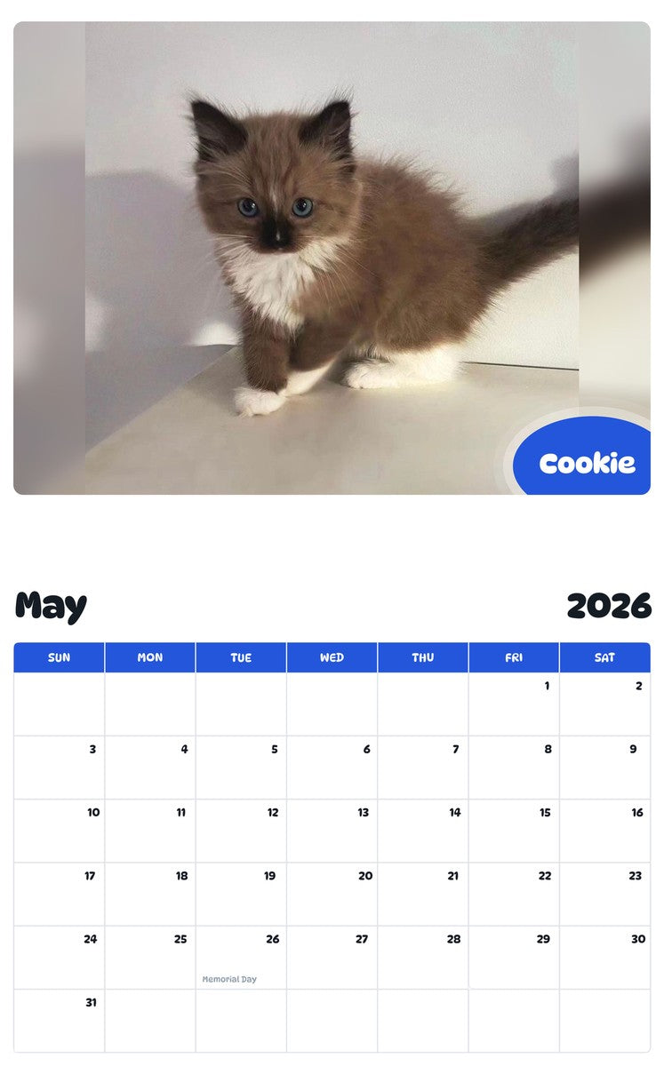 2026 - 2027 Cookie - Pawidols Pet Calendar