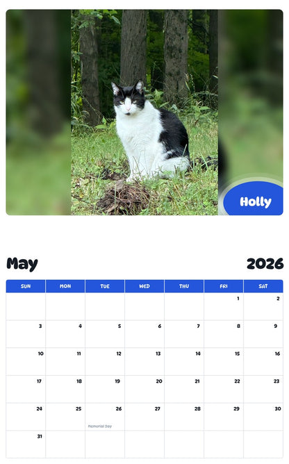 2026 - 2027 Holly - Pawidols Pet Calendar