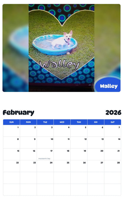 October 2025 - September 2026 Walley - Pawidols Pet Calendar