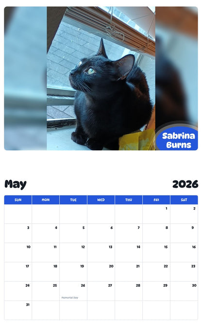 2026 - 2027 Sabrina Burns - Pawidols Pet Calendar