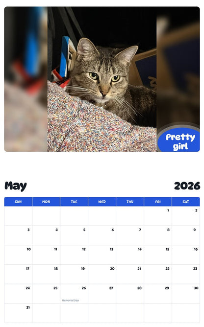 2026 - 2027 Pretty girl - Pawidols Pet Calendar