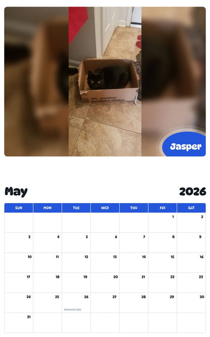 2026 - 2027 Jasper - Pawidols Pet Calendar