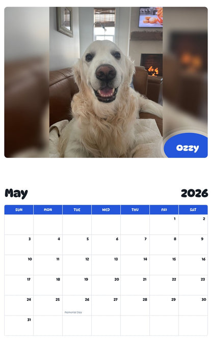 2026 - 2027 Ozzy - Pawidols Pet Calendar