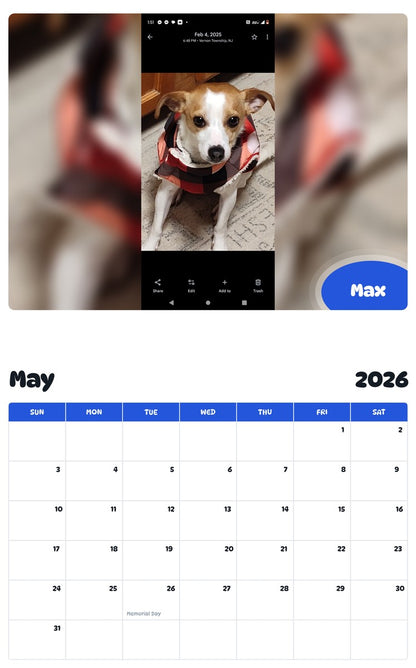 2026 - 2027 Max - Pawidols Pet Calendar