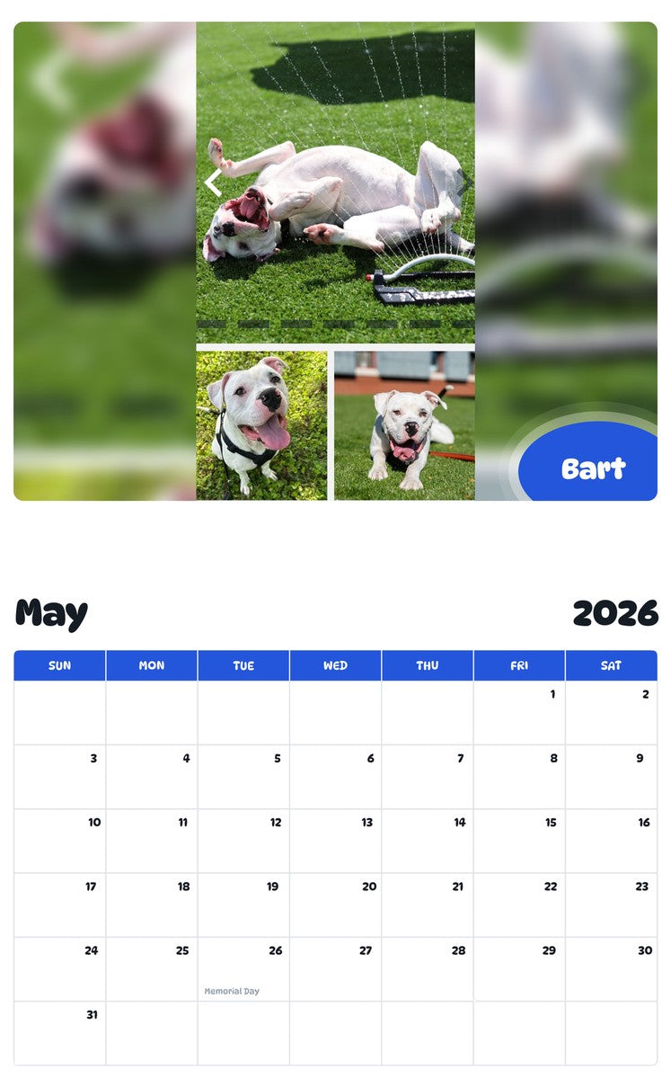 2026 - 2027 Bart - Pawidols Pet Calendar