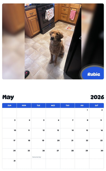 2026 - 2027 Rubie - Pawidols Pet Calendar