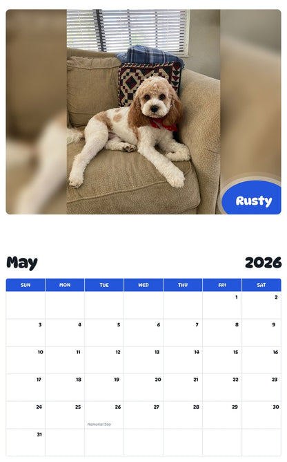 2026 - 2027 Rusty - Pawidols Pet Calendar