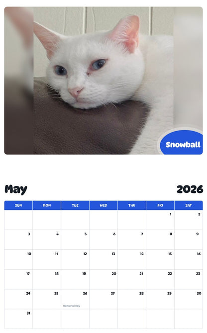 2026 - 2027 Snowball - Pawidols Pet Calendar