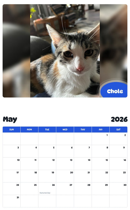 2026 - 2027 Chole - Pawidols Pet Calendar