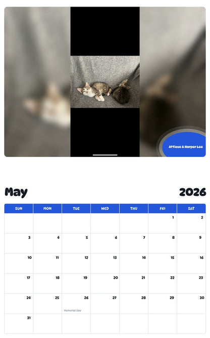 2026 - 2027 Atticus & Harper Lee - Pawidols Pet Calendar