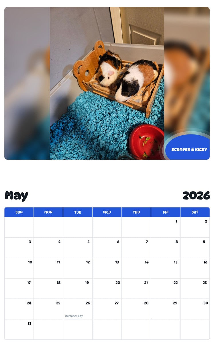 2026 - 2027 SCAMPER & RICKY - Pawidols Pet Calendar