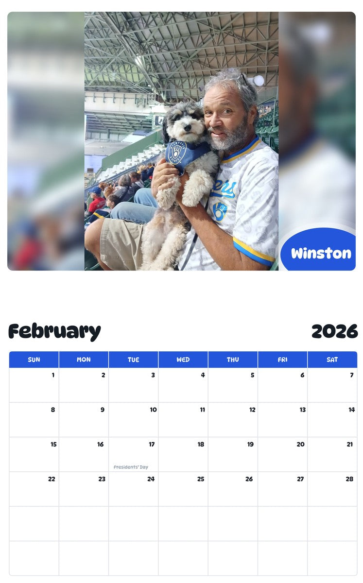 October 2025 - September 2026 Winston - Pawidols Pet Calendar