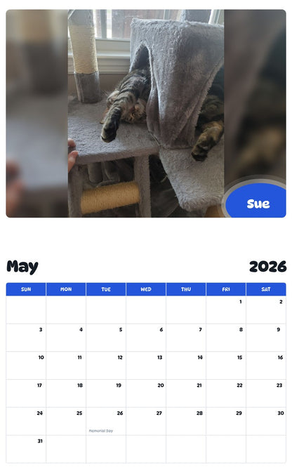 2026 - 2027 Sue - Pawidols Pet Calendar