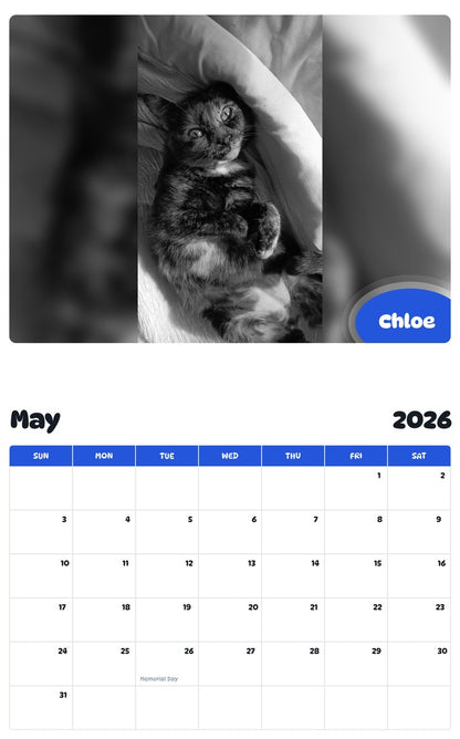 2026 - 2027 Chloe - Pawidols Pet Calendar