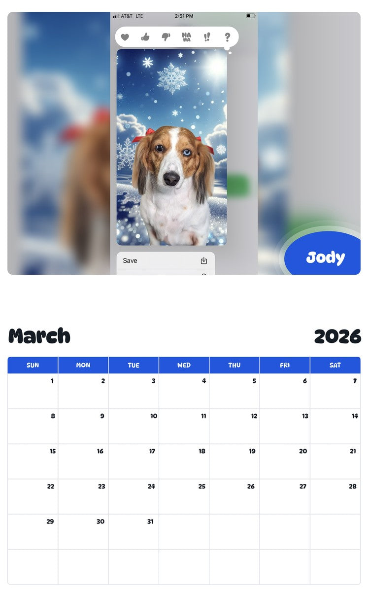 November 2025 - October 2026 Jody - Pawidols Pet Calendar