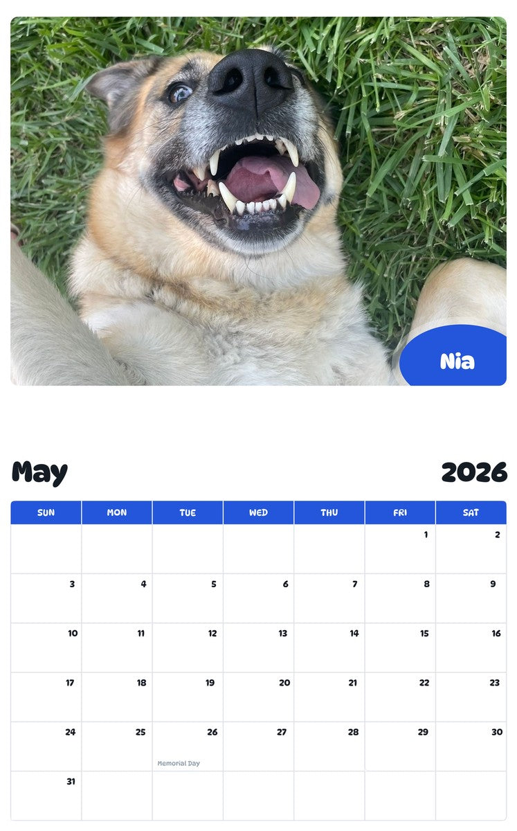 2026 - 2027 Nia - Pawidols Pet Calendar