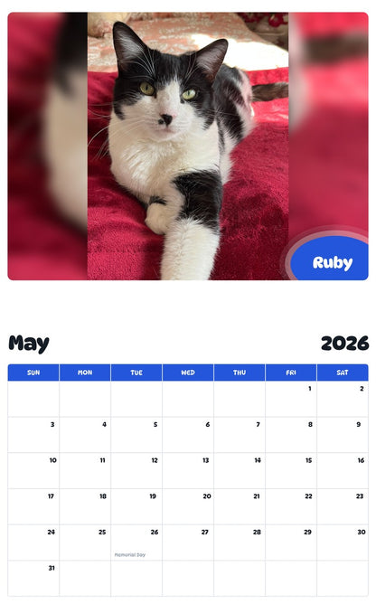 2026 - 2027 Ruby - Pawidols Pet Calendar