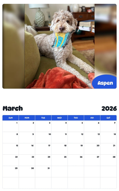 November 2025 - October 2026 Aspen - Pawidols Pet Calendar