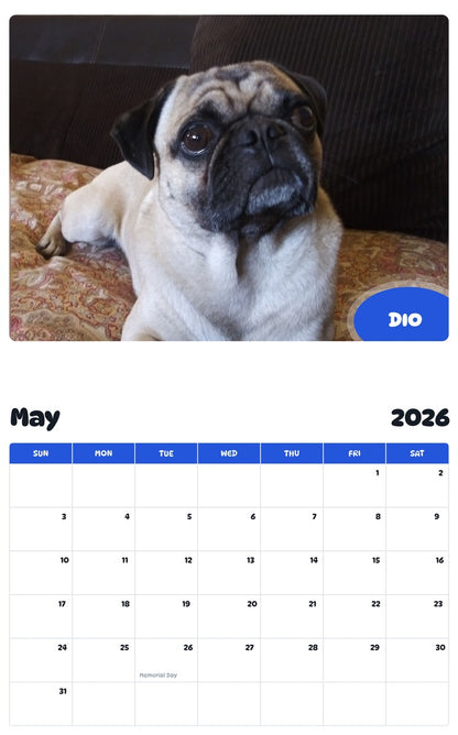 2026 - 2027 DIO - Pawidols Pet Calendar