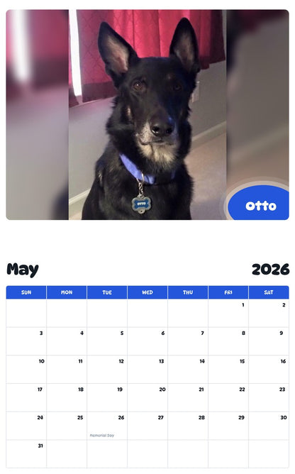 2026 - 2027 Otto - Pawidols Pet Calendar