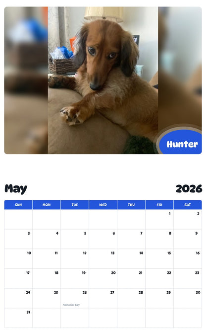 2026 - 2027 Hunter - Pawidols Pet Calendar