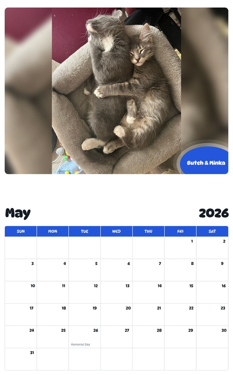 2026 - 2027 Butch & Minka - Pawidols Pet Calendar